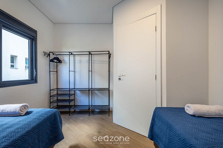 Apto c/ varanda e churrasq. a 250m do Mar RMP0102