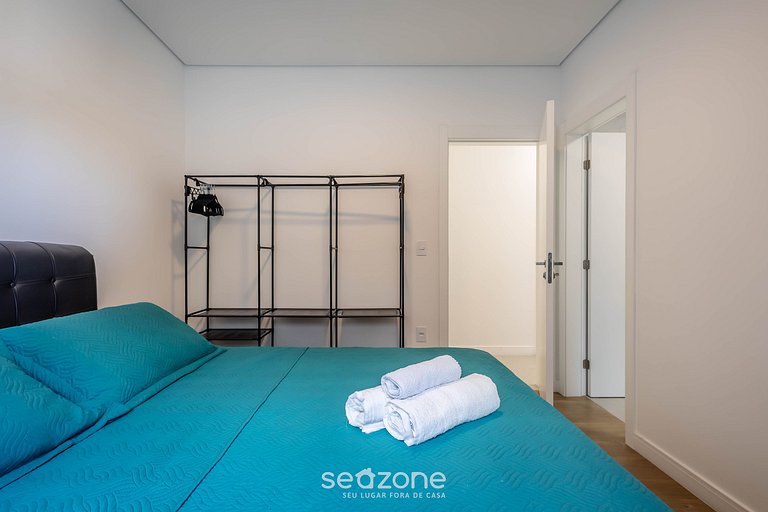 Apto c/ varanda e churrasq. a 250m do Mar RMP0102