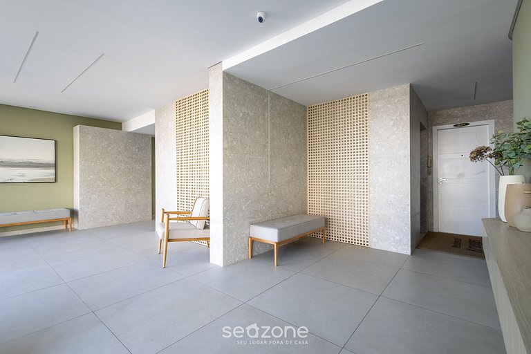 Apto c/ varanda gourmet à beira-mar RKR0502