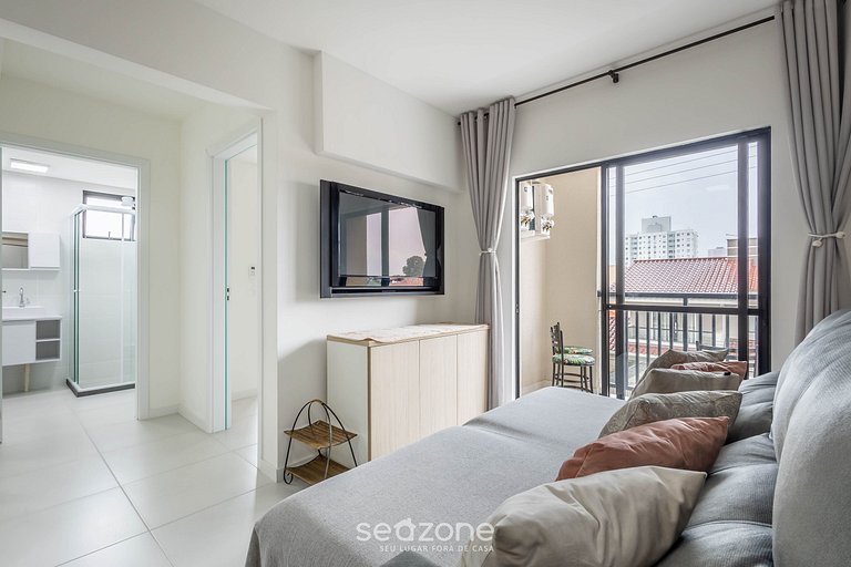 Apto con balcón y parrilla a 500 m del mar MCB0302