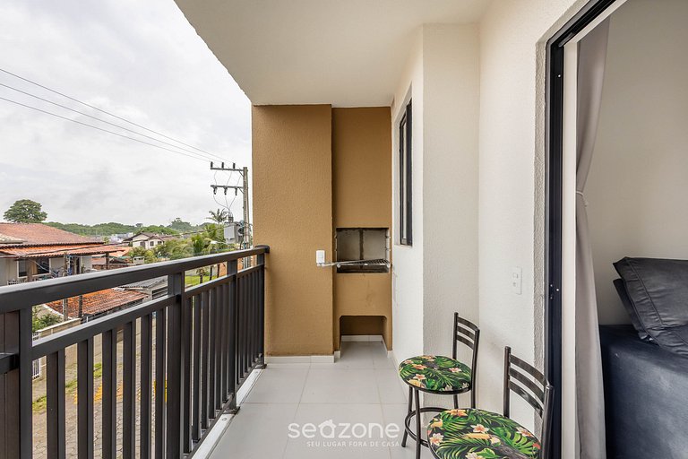 Apto con balcón y parrilla a 500 m del mar MCB0302