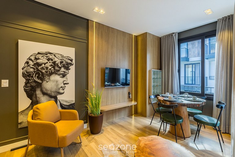 Apto Charmoso de 1 Dormitorio en Gramado CBG0305