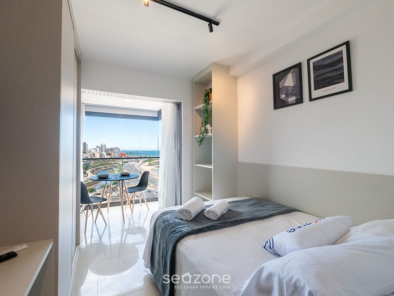 Studio c/ vista, à beira-mar de Salvador JDN1015