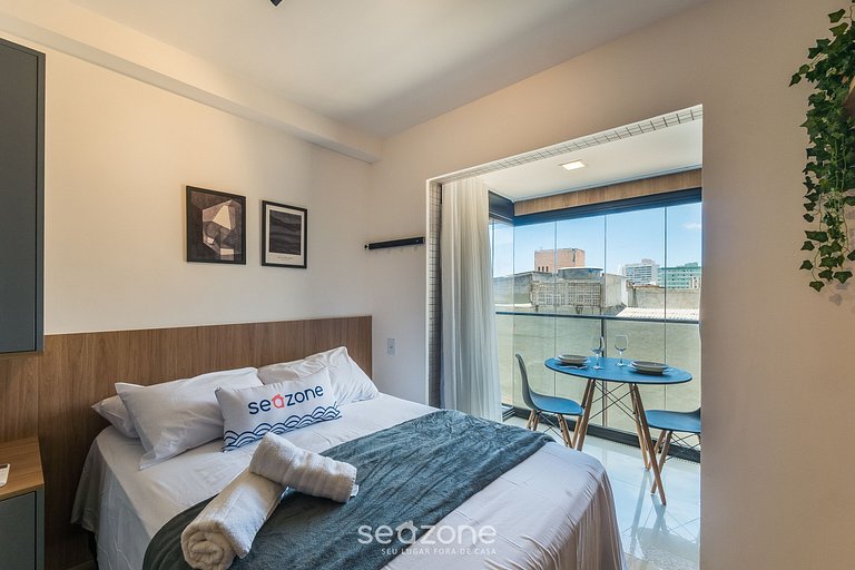 Stúdio Vista Lateral Mar em cond. c Pisc. JDN0208