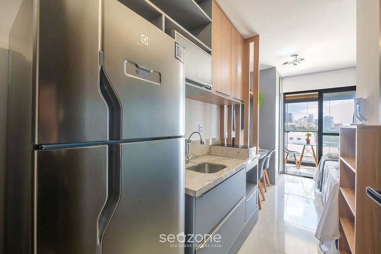 Stúdio c/ vista em edf. beira-mar c/ Pisc. JDN0315