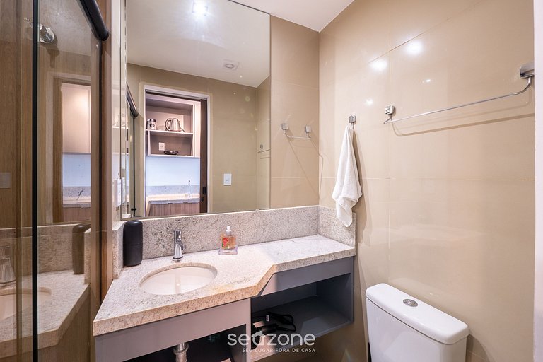 Studio c/ varanda e vista à beira-mar JDN0516