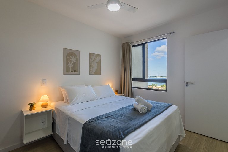 Apto con barbacoa y vista parcial al mar SKL01206