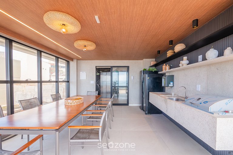 Studio em Cond. c/ Pisc. vista lateral mar JDN0216