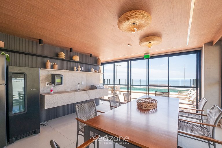 Studio c/ vista Mar em cond. c/ piscina JDN0911