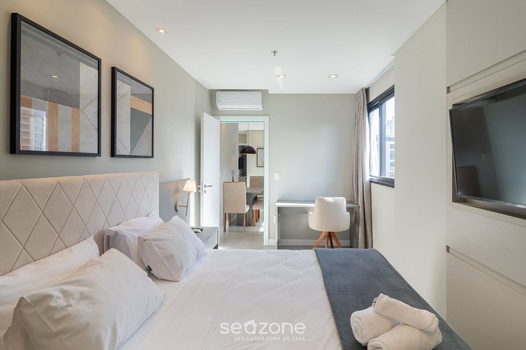 Apartamento com vista para o mar no condomínio a 280 metros