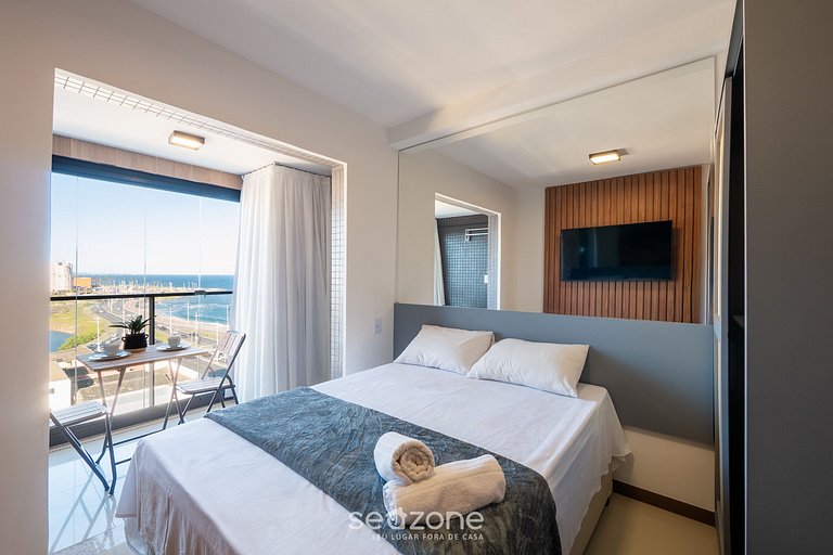 Studio vista lateral al mar en edf c pisc. JDN0813