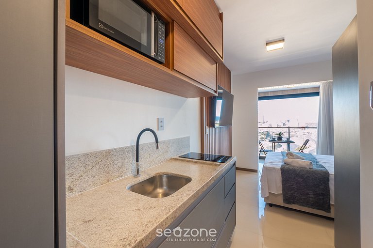 Estúdio Vista Lateral Mar em cond. c Pisc. JDN0813