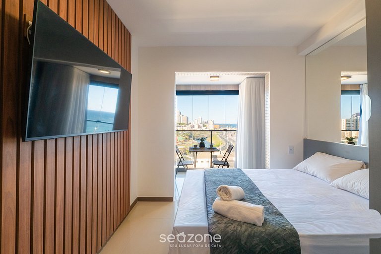 Estúdio Vista Lateral Mar em cond. c Pisc. JDN0813