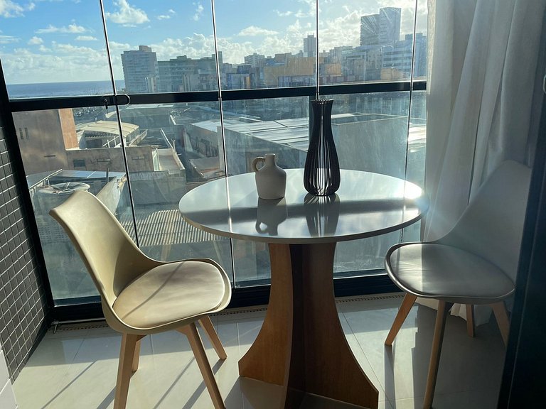 Studio a 60m da Praia c/ varanda e vista JDN0509