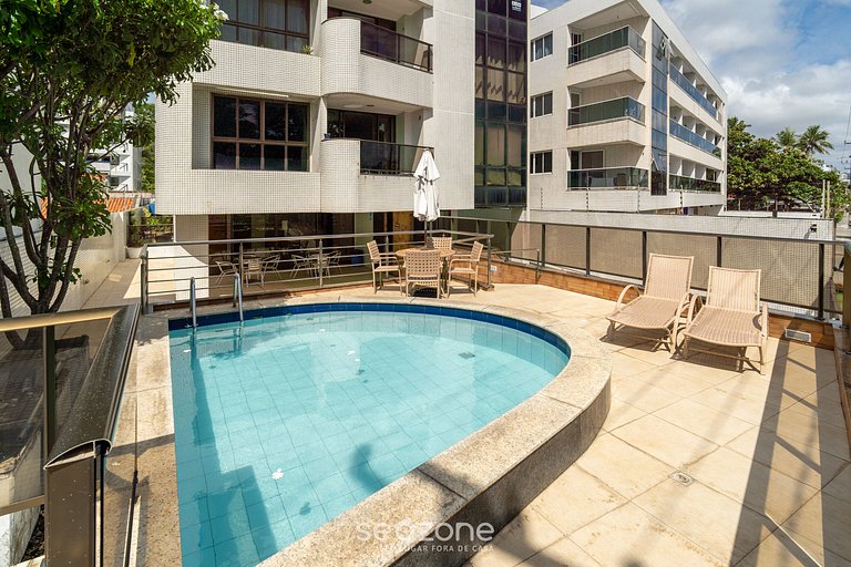 Apto em cond quadra mar e c/ piscina HSS0007