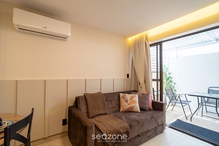 Apto em prédio à beira-mar c/ Piscina HSS0008