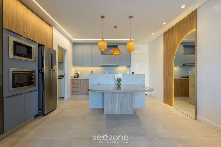 Apto con Parrilla y Vista Parcial al Mar ALE0803