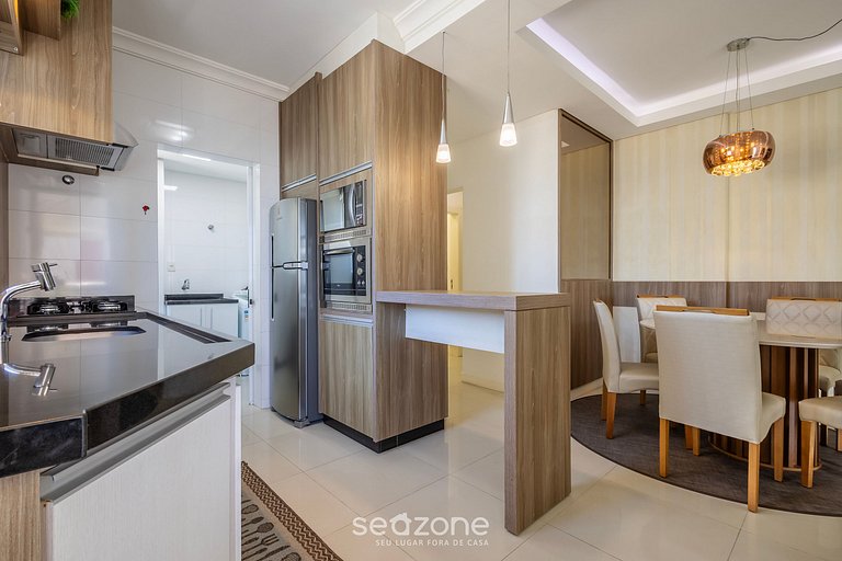 Apto c/ Churrasqueira a 90m da Praia CMF0501