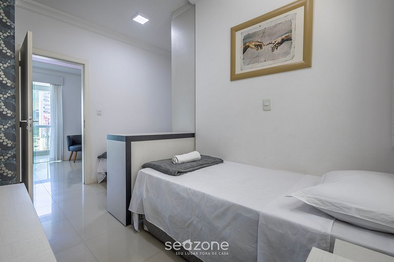 Apto c/ Churrasqueira a 90m da Praia CMF0501