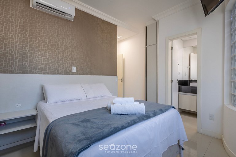 Apto c/ Churrasqueira a 90m da Praia CMF0501