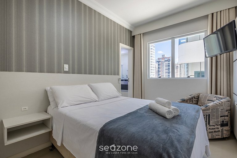 Apto c/ Churrasqueira a 90m da Praia CMF0501