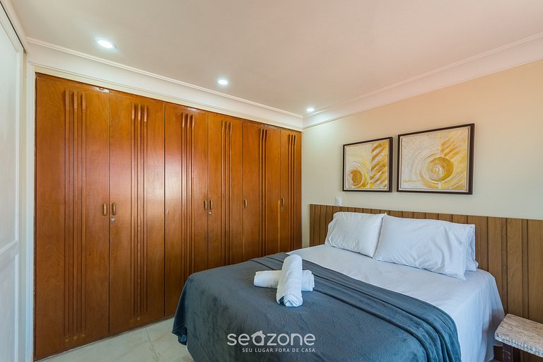 Apto c/ piscina, hidromassagem e vista mar MPA0313