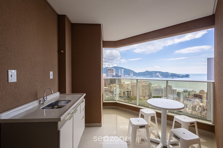 Apto c/ Churrasqueira e Vista Mar CARA1905