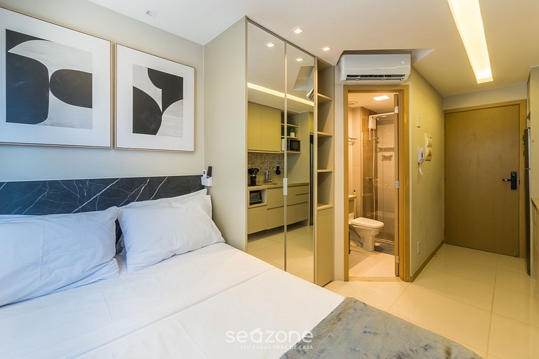 Studio em prédio c/ piscina em Salvador HFO0203