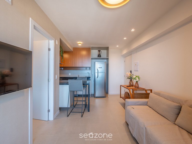 Apto c/ vista mar a 800 m da praia EDF1306