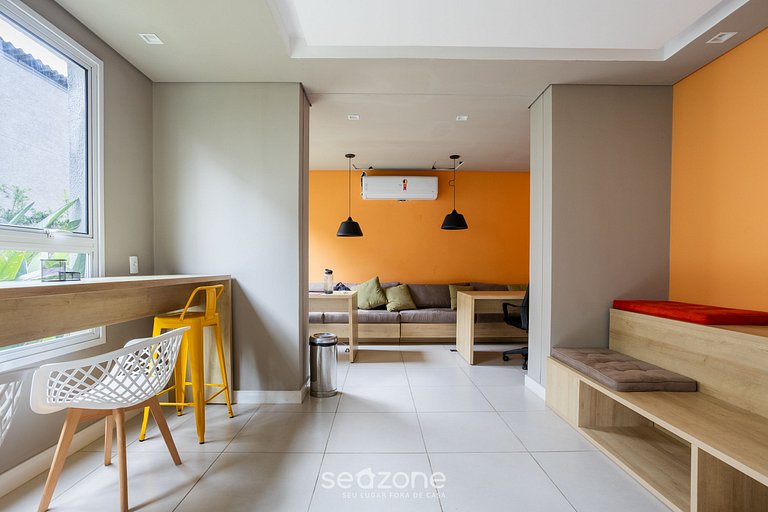 Apto c/ balcón, 350 m del Shop. Ibirapuera ECG1308