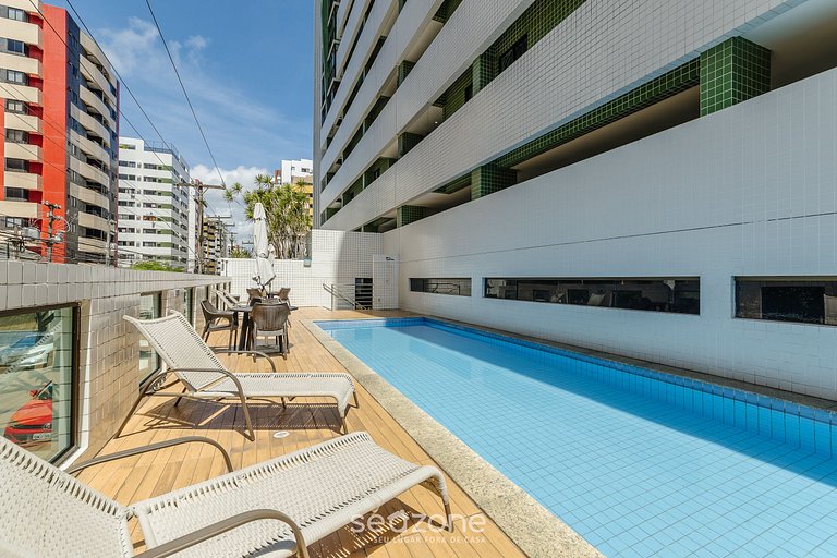 Prédio c/ piscina a apenas 700 m da Praia de Ponta Verde - M