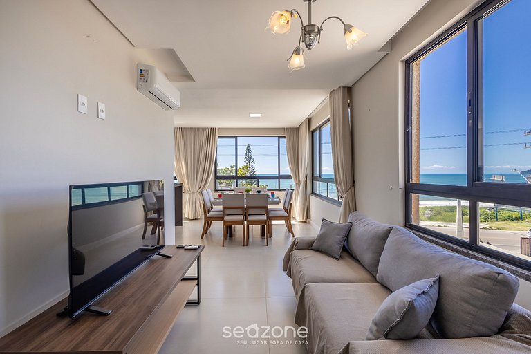 Apto c/ churrasq. e vista mar em Itajubá IBH0201