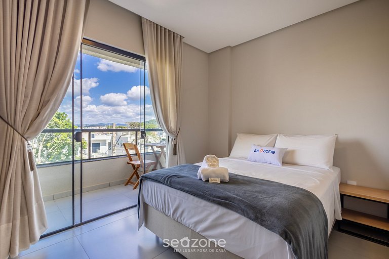 Apto c/ barbacoa y vista al mar en Itajubá IBH0201