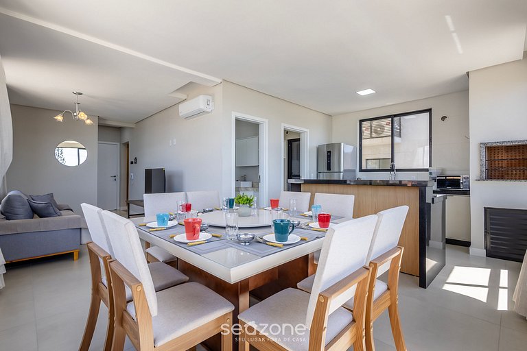 Apto c/ barbacoa y vista al mar en Itajubá IBH0201