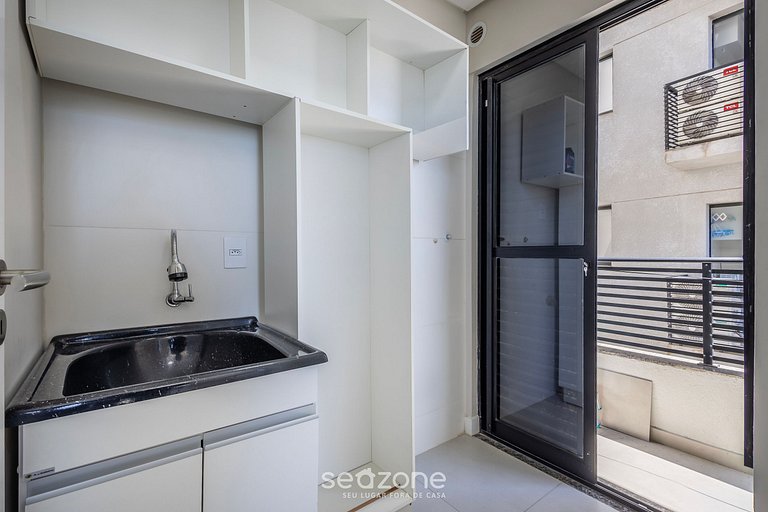 Apto c/ churrasq. e vista mar em Itajubá IBH0201