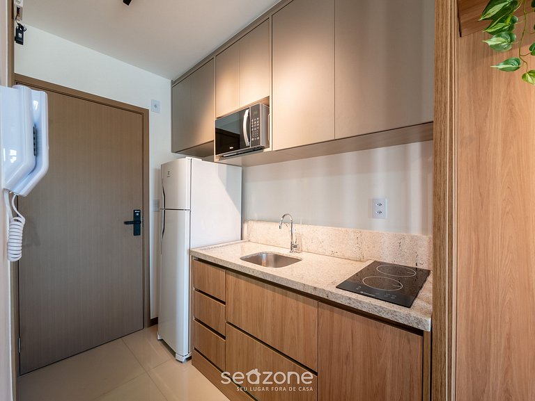 Studio a 60m da Praia c/ varanda e vista JDN0509