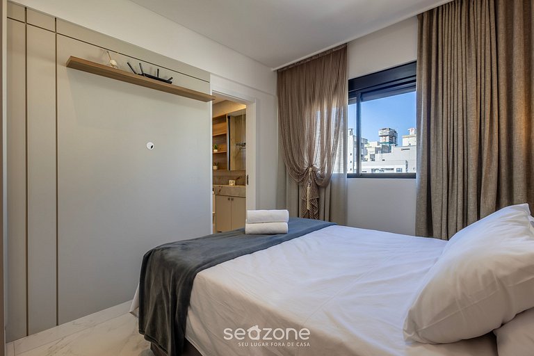 Apto c/ varanda gourmet a 700m da Praia BON1101