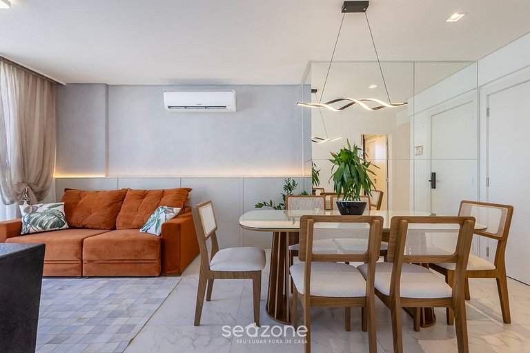 Apto c/ varanda gourmet a 700m da Praia BON1101