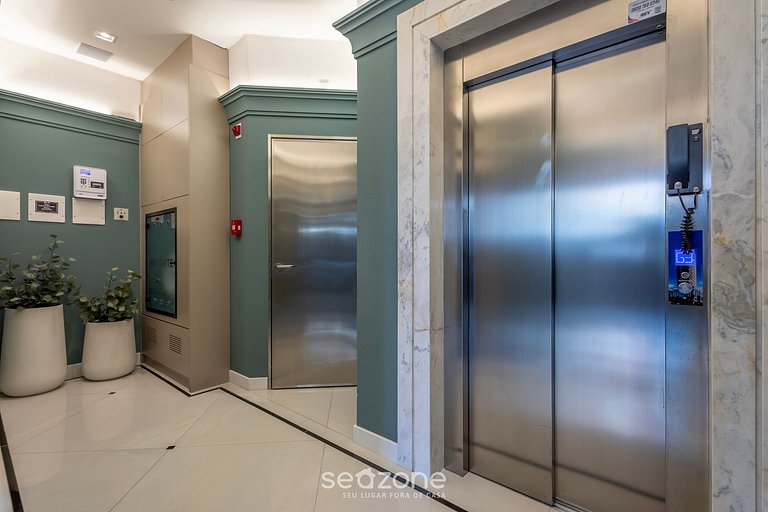 Apto c/ varanda gourmet a 700m da Praia BON1101