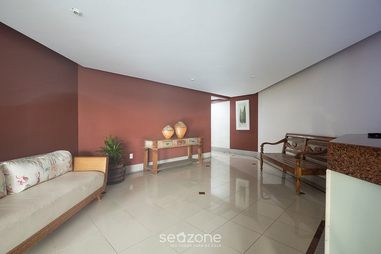 Apto vista al mar en cond. c/ piscina EMQ0403