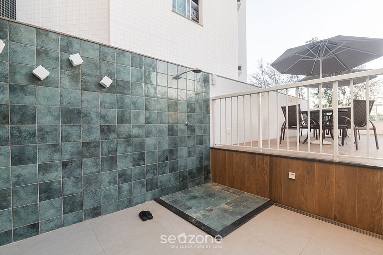 Apto vista al mar en cond. c/ piscina EMQ0403