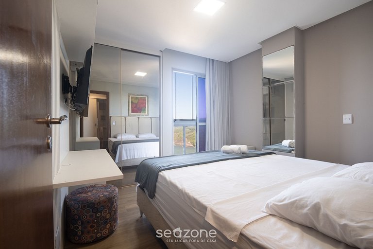 Apto vista al mar en cond. c/ piscina EMQ0403