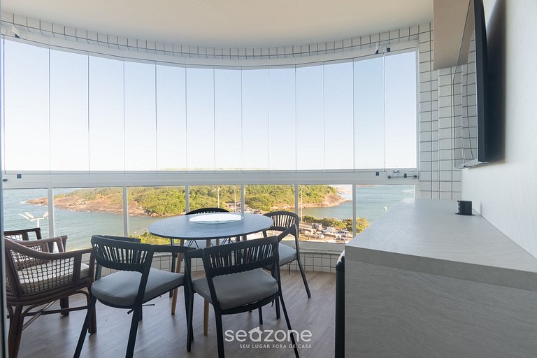 Apto vista frente mar em Cond. c/ Piscina EMQ0403
