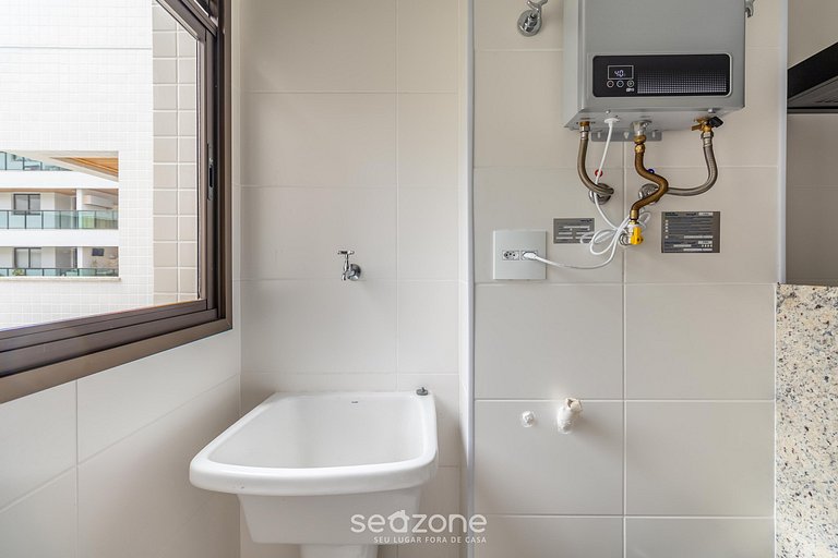 Apto c/ varanda, churrasq. e vista piscina ANO0209