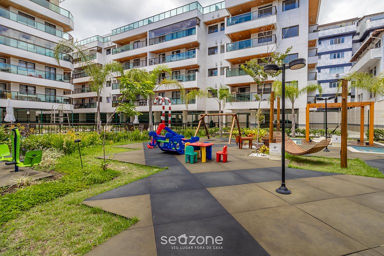 Apto c/ varanda, churrasq. e vista piscina ANO0209