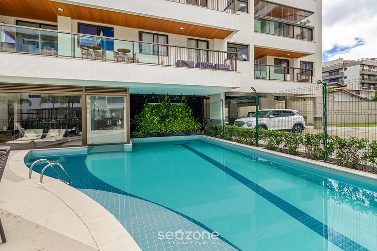 Apto c/ varanda, churrasq. e vista piscina ANO0209