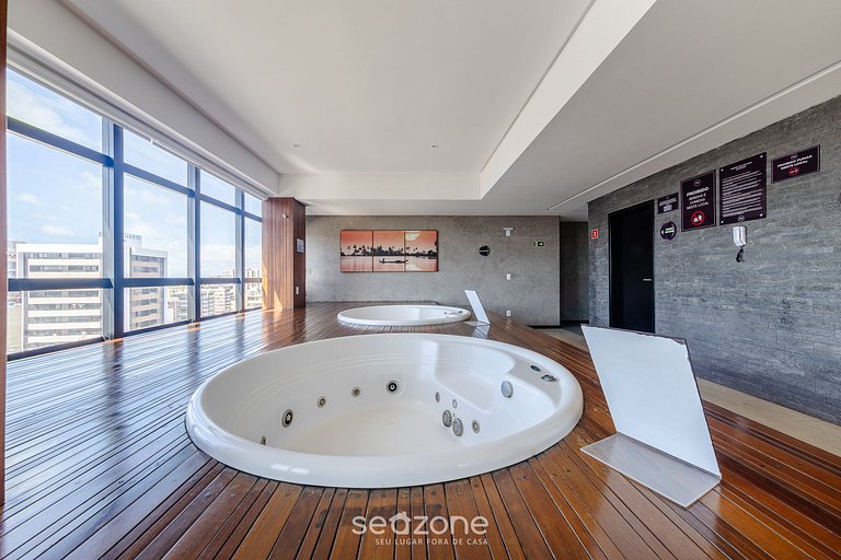 Edif. Time, Piscina no terraço e lazer completo a 300 m da P