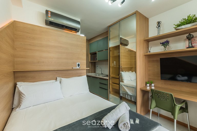 Studio em prédio c/ piscina no rooftop SMT0124