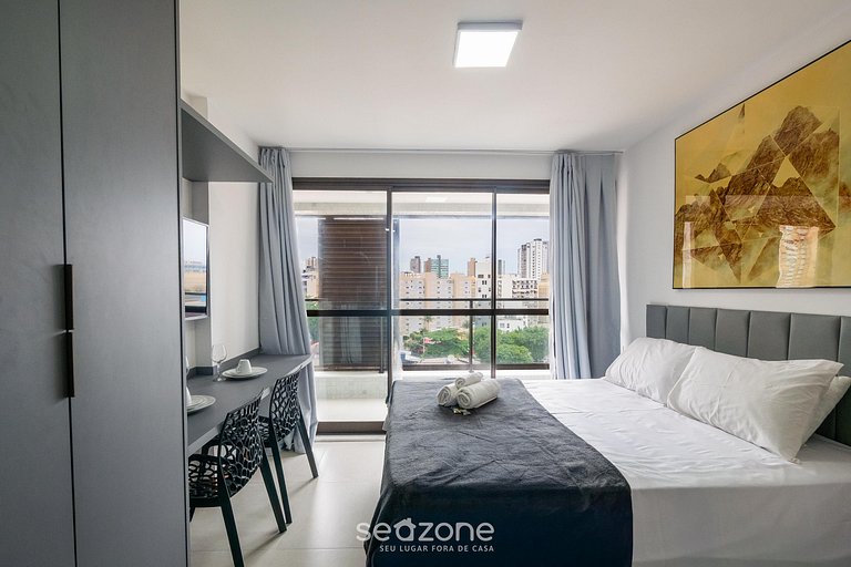 Studio c/ vista 500m da Praia na Barra ZNB0903