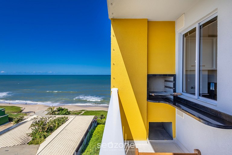 Apto c/ churrasqueira e vista lateral mar VAC1604